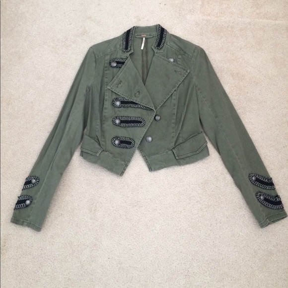 Free People Keep Us Together Marching Band Military Jacket Size 4 - Picture 4 of 9